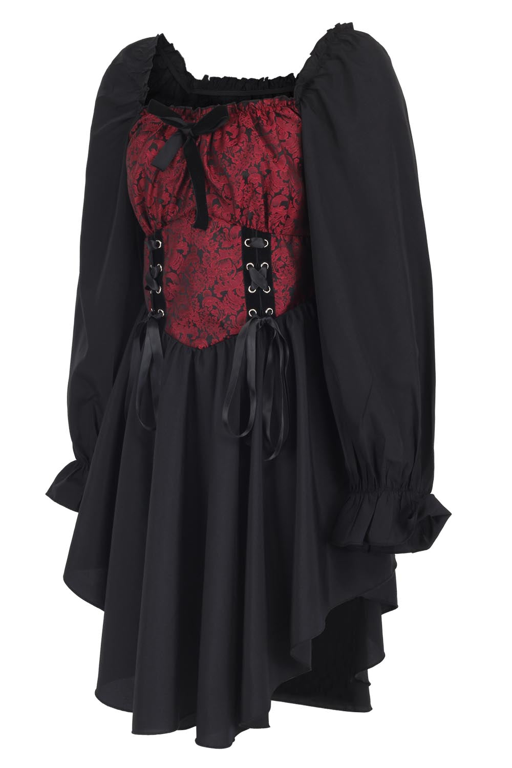 Corley Brocade Dress with Bishop Sleeves
