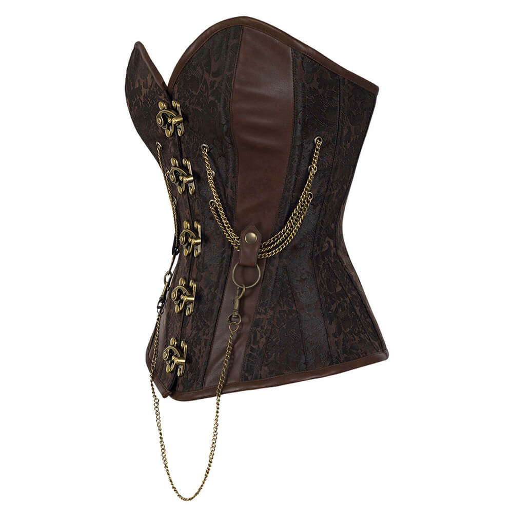 Emmery Steampunk Overbust Corset with Chains