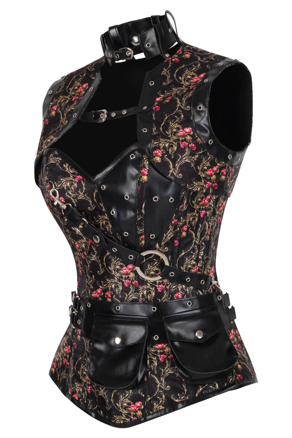 Vennessa Steampuk Baroque Red Rose Corset
