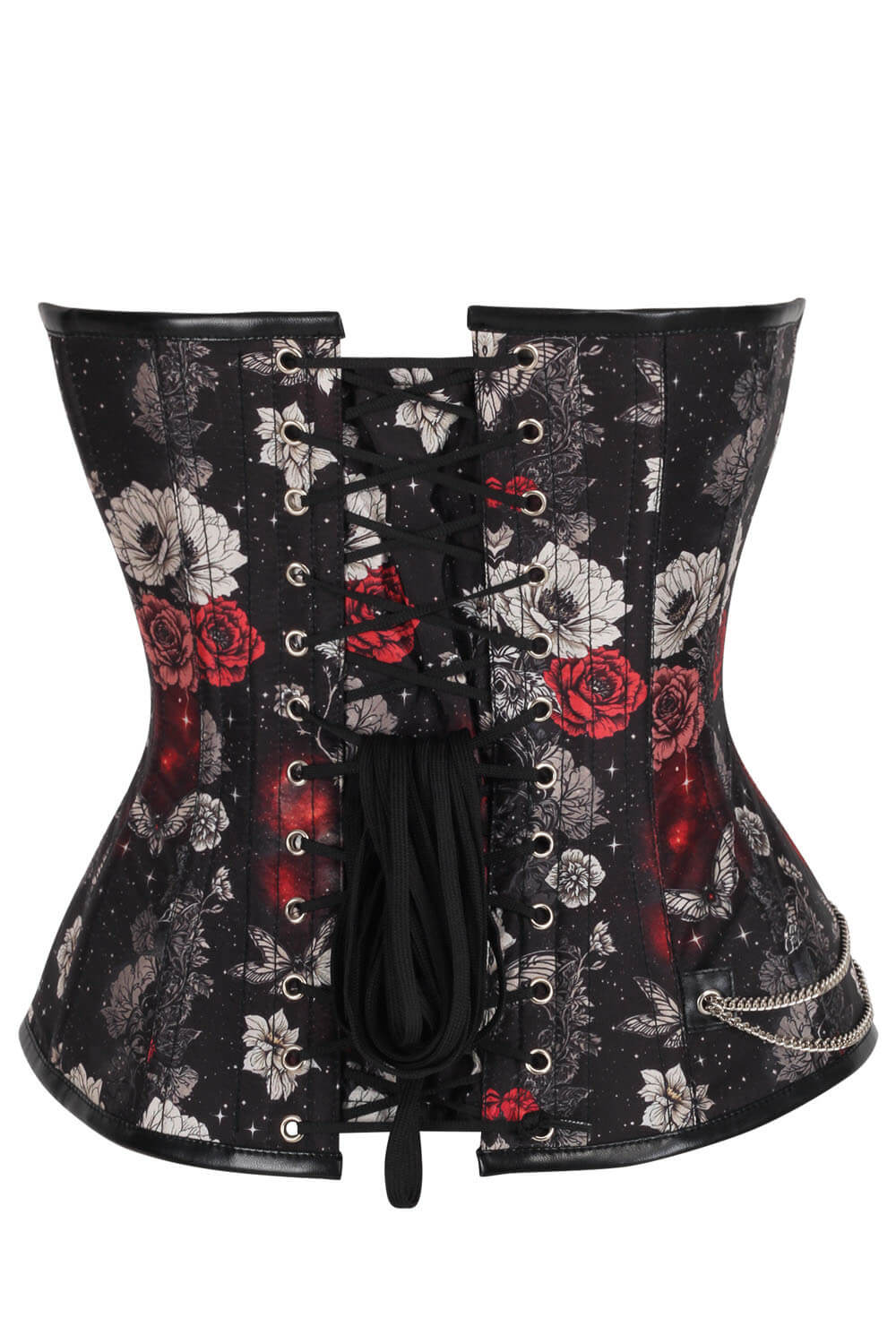 Kioko Butterfly With Red Rose Overbust Corset
