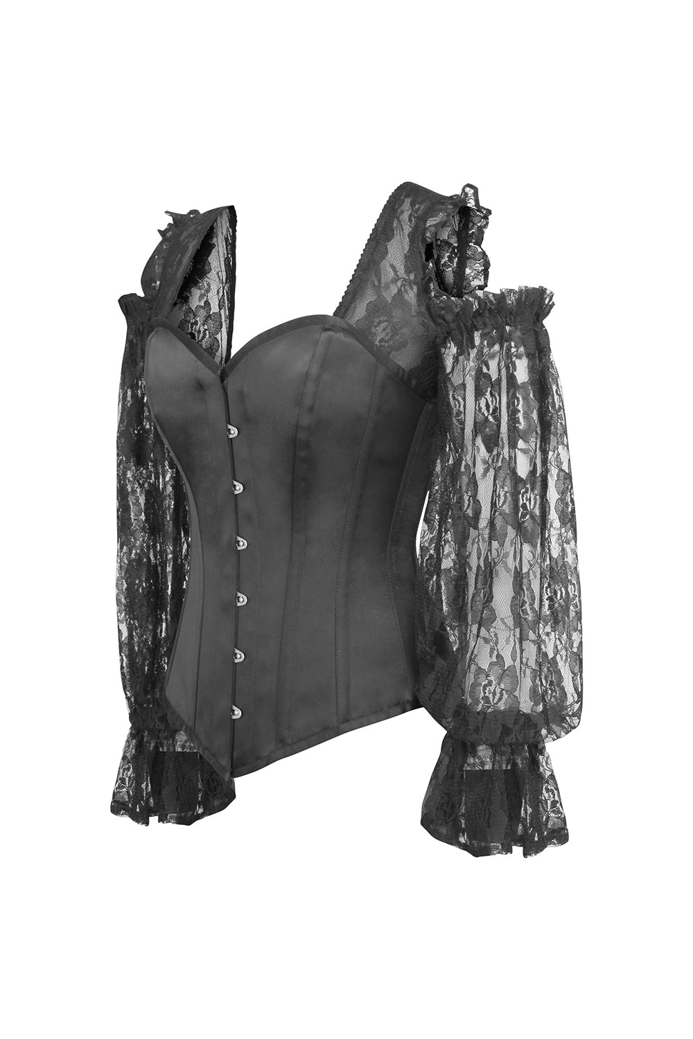 Natoya Overbust Satin Corset With Sleeves