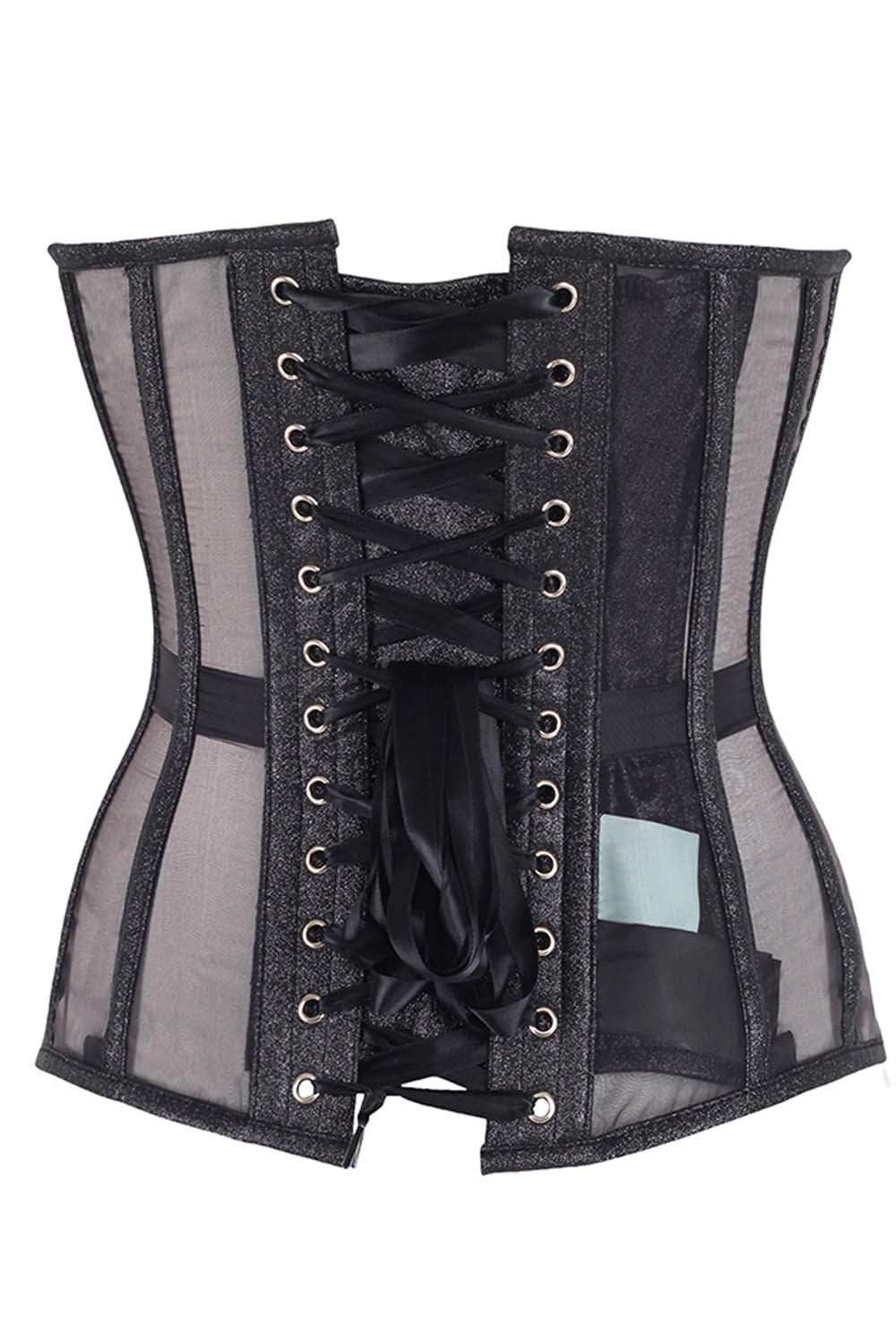 Sachi Glitter With Mesh Net Overbust Corset