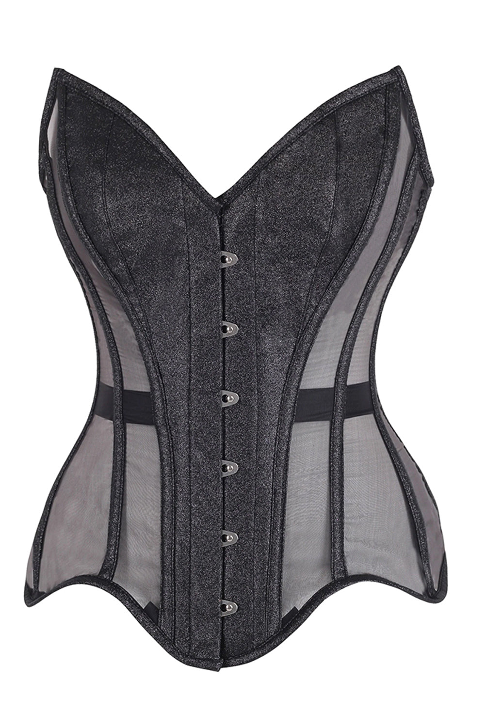 Sachi Glitter With Mesh Net Overbust Corset