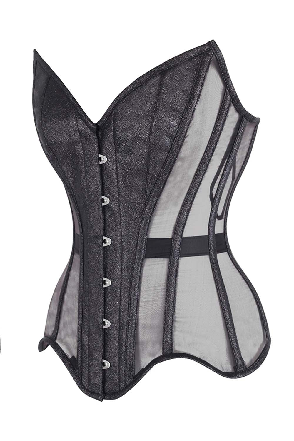 Sachi Glitter With Mesh Net Overbust Corset