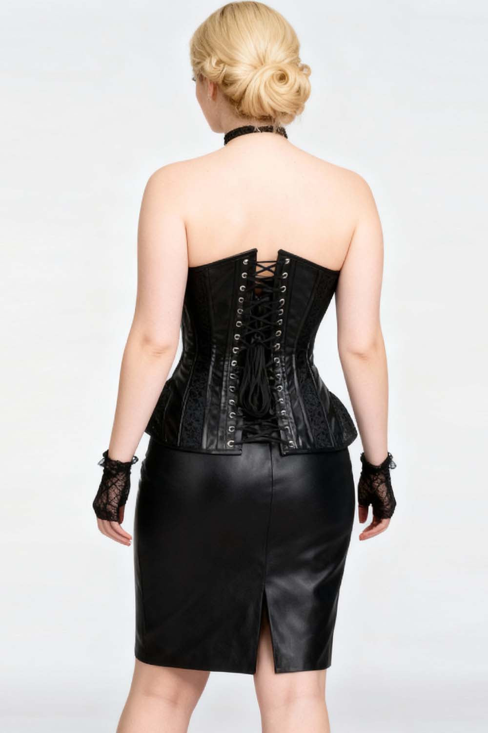 Talene Black Overbust Corset With Hip Gores