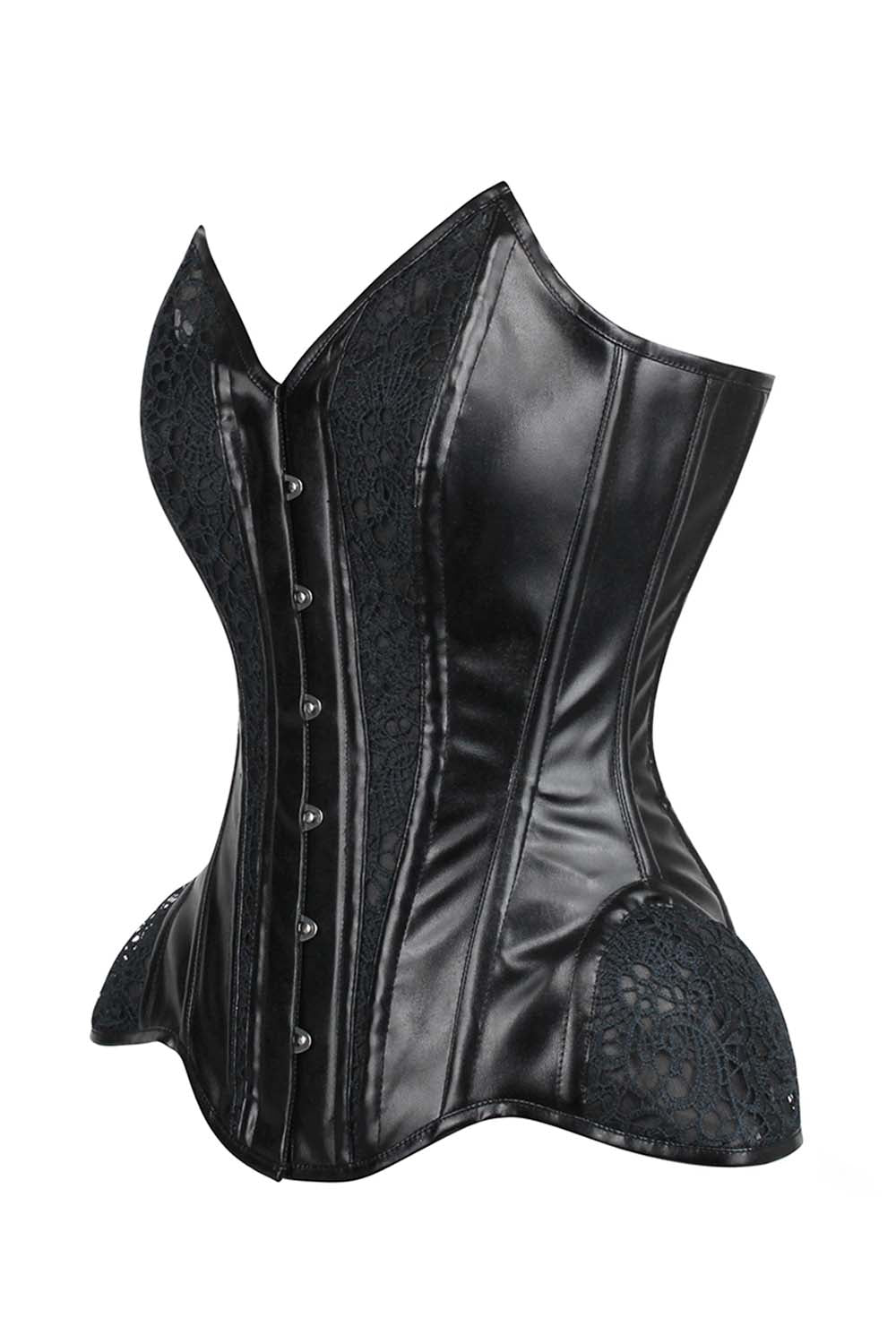 Talene Black Overbust Corset With Hip Gores
