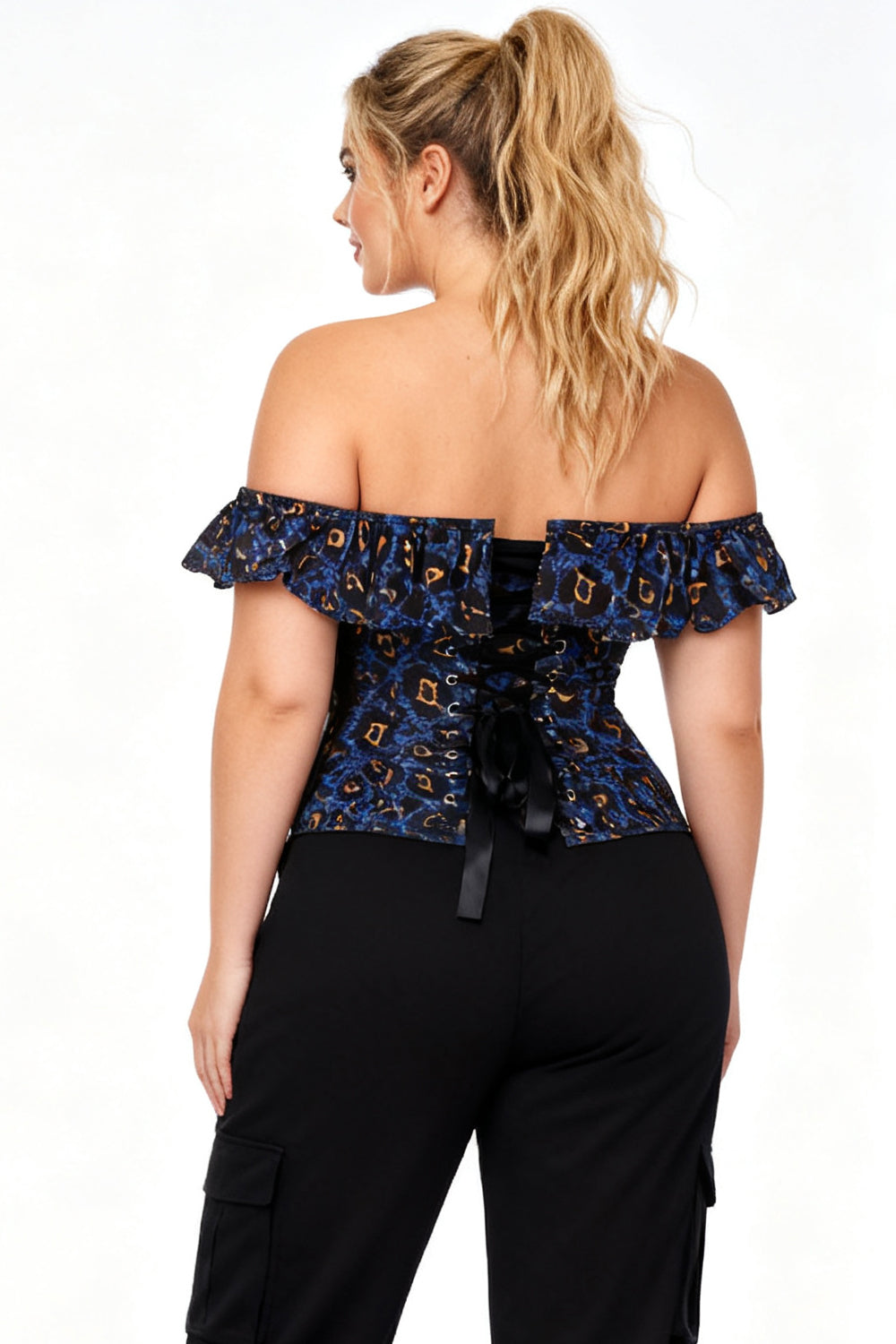 Brandyce Leopard Off Shoulder Corset