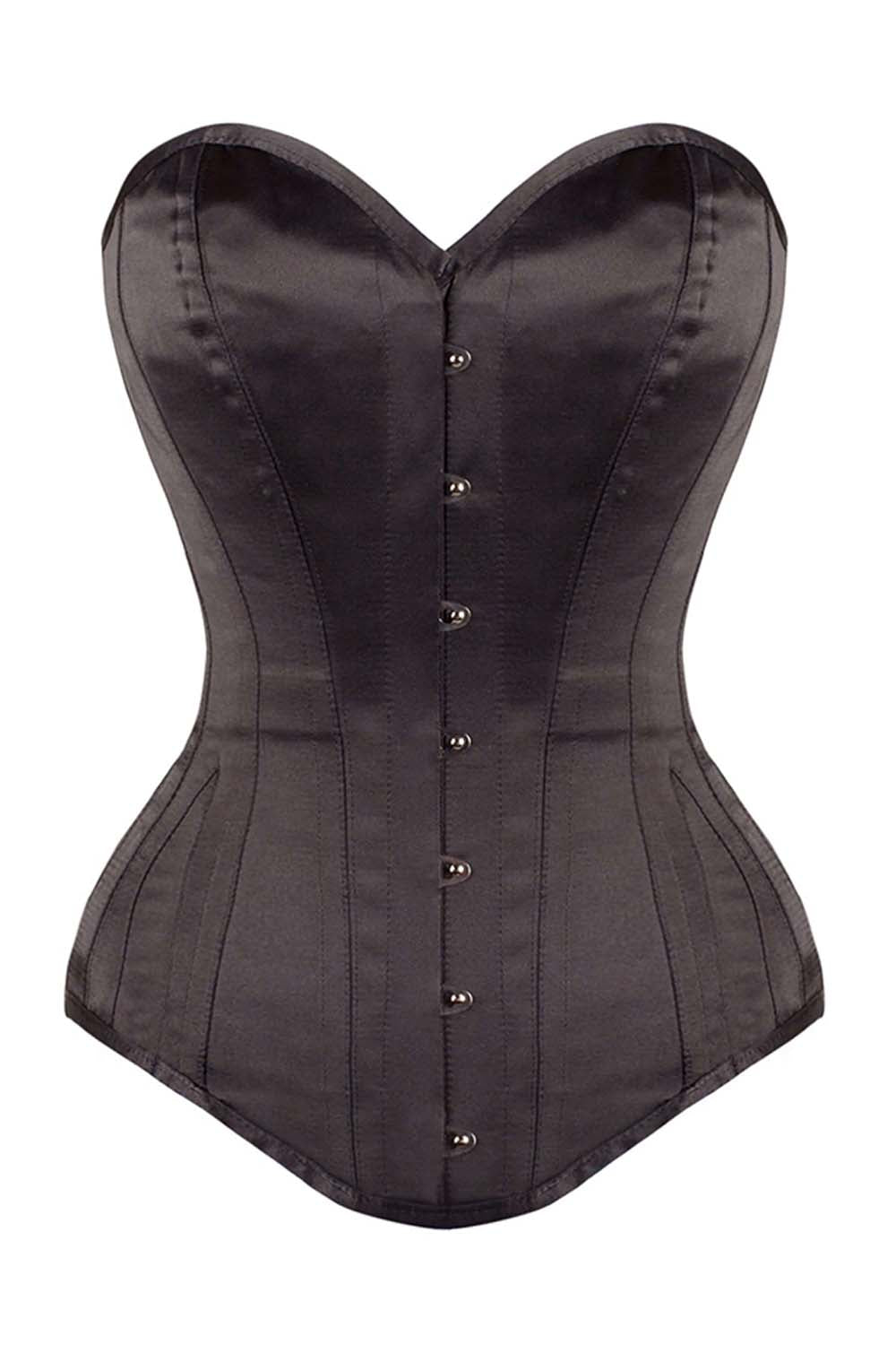 Cedriana Black Satin Overbust Corset