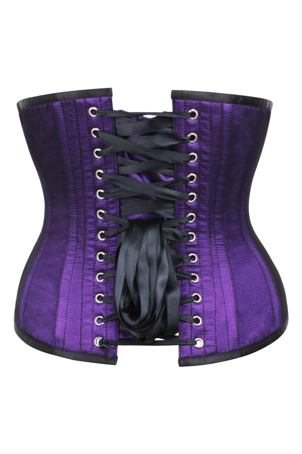 Esme Purple Satin With Lace Overlay Couture Corset