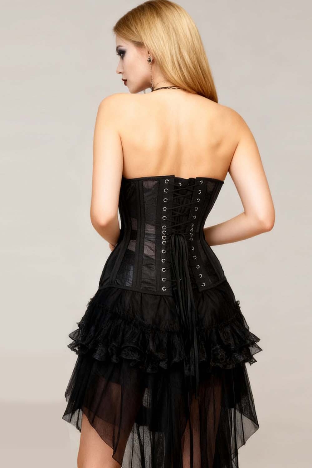 Myra Black Mesh Waist Trainer Underbust Corset