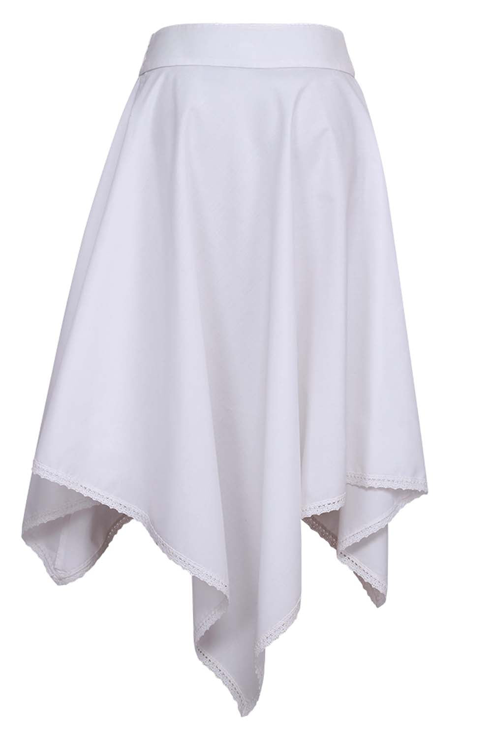 Ashlie Gothic White Cotton Handkerchief Skirt
