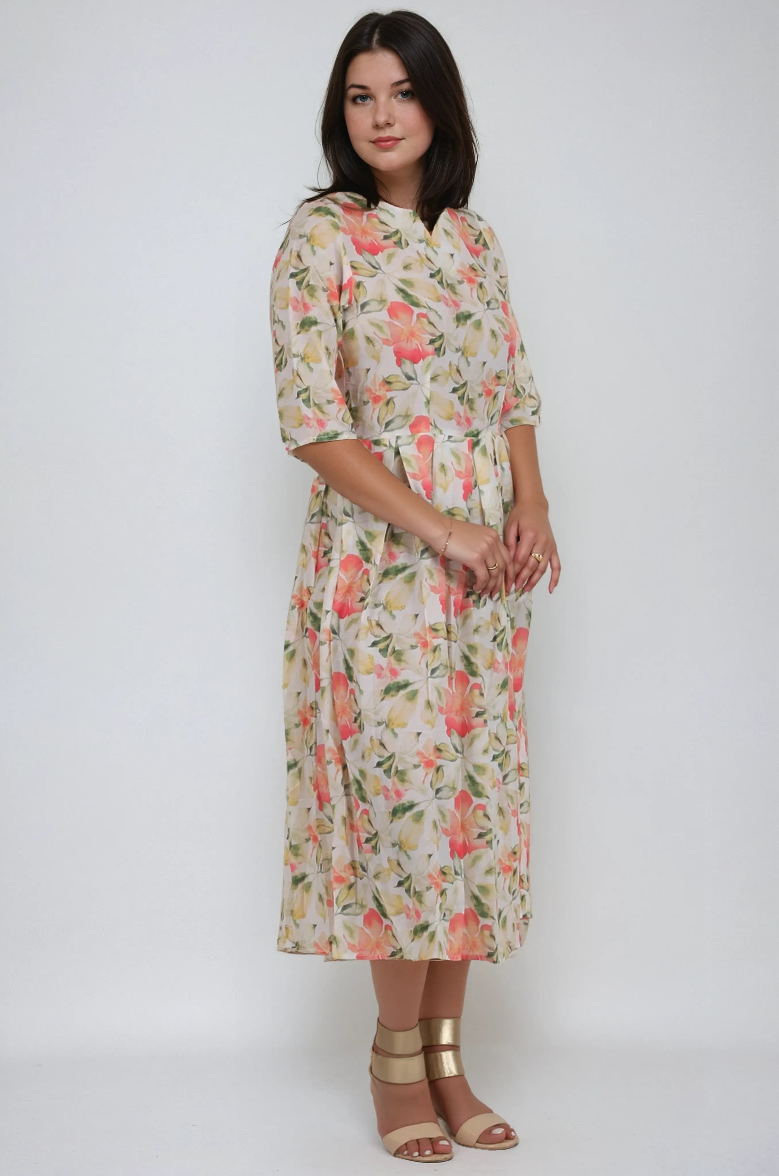Kenna Round Neck Print Dress