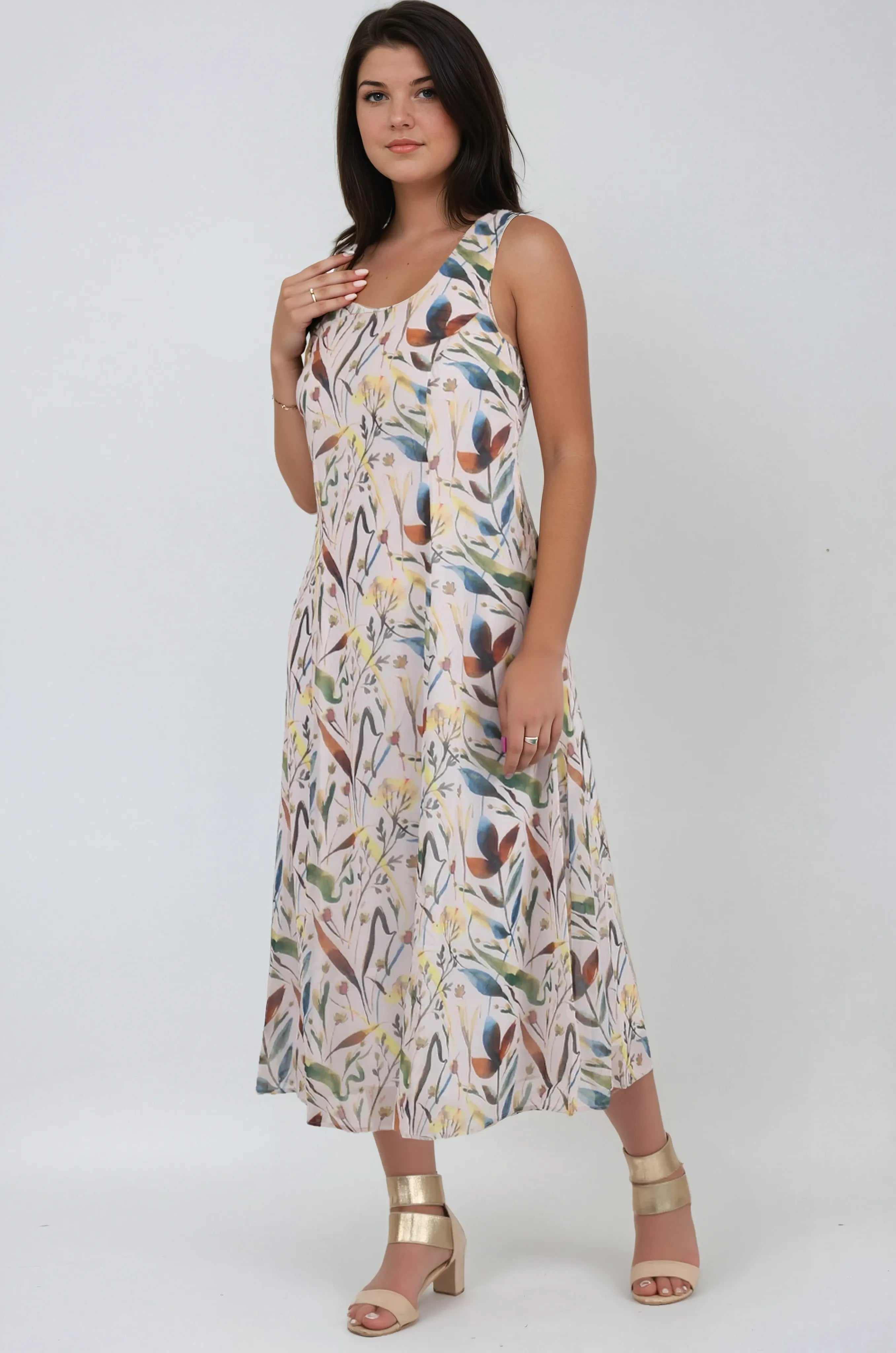 Jaden Long Dress with Smocked Back