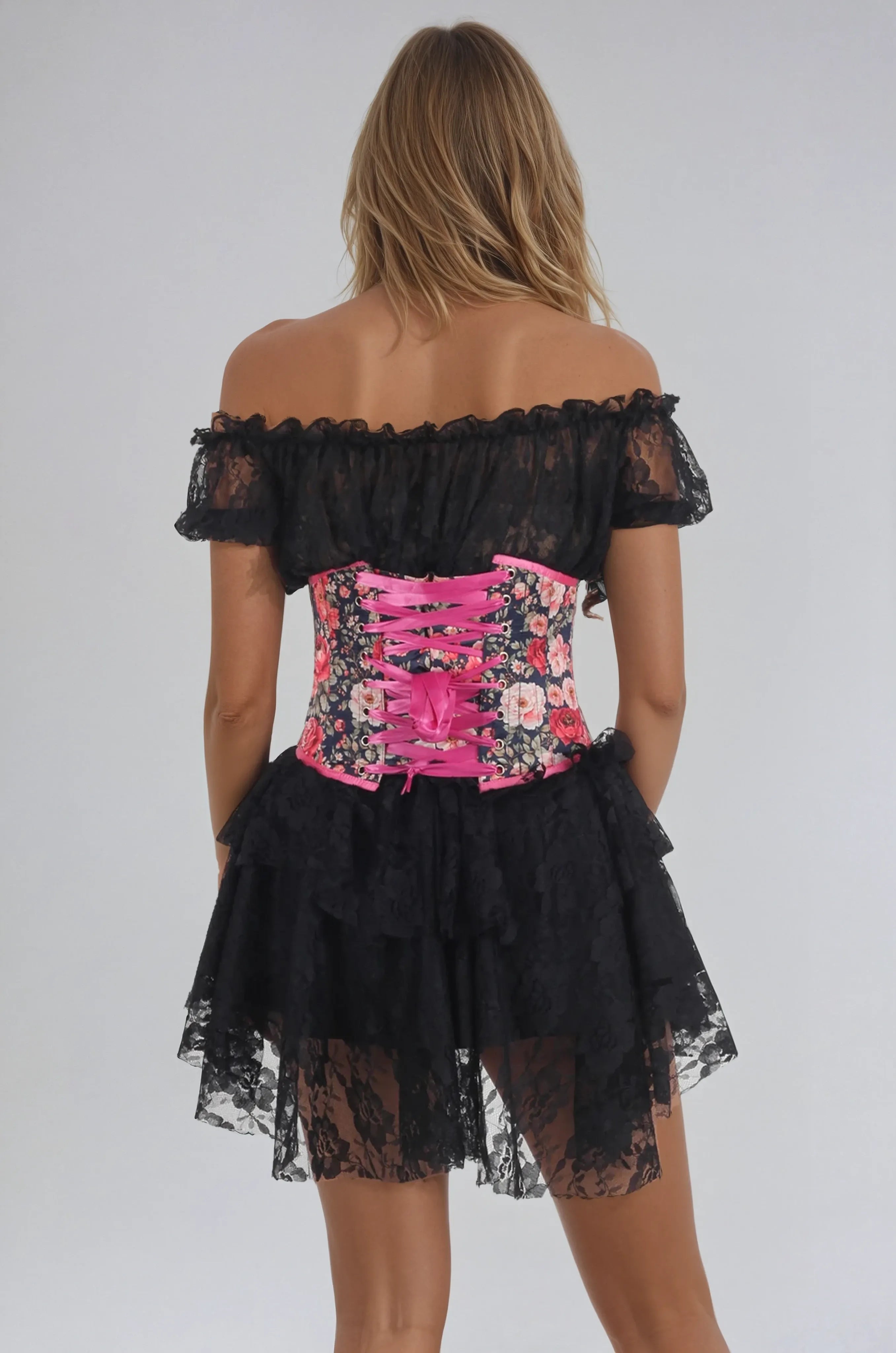 Beckham Midnight Garden Floral Corset