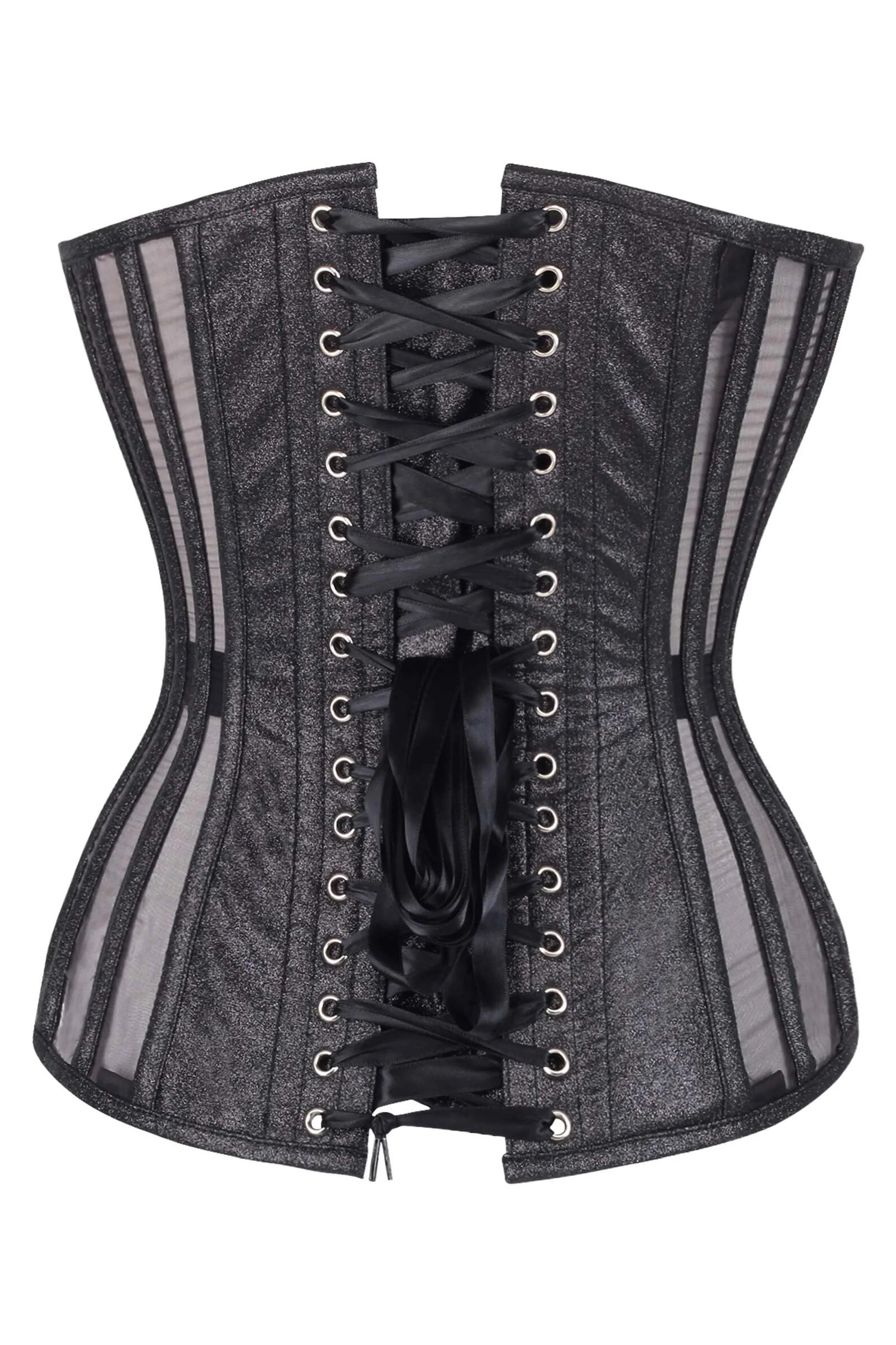 Farrin Black Overbust Corset with Plunge Neckline