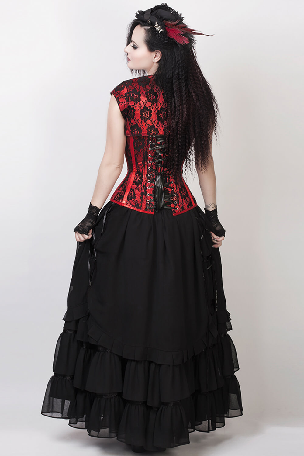 Arleigh Black Long Victorian Inspired Skirt